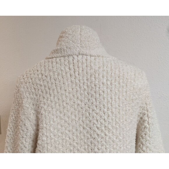 Women's Cream Color CozyChic® Honeycomb Shawl Cardigan Sweater Medium - Picture 8 of 13